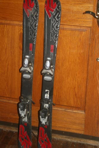 K2 100 cm All Mountain Indy Skis With Look 4.5 Adjustable Bindings