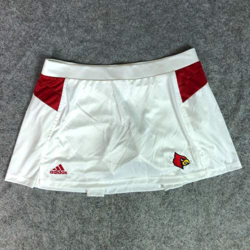 Louisville Cardinals Womens Skort Large White Red Skirt Short NCAA Golf Tennis A