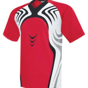 High Five Youth Unisex Flash Essortex Size S Red White Black Soccer Jersey New