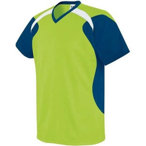 High Five Youth Unisex Tempest 22711 Size L Lime Navy White Soccer Jersey New