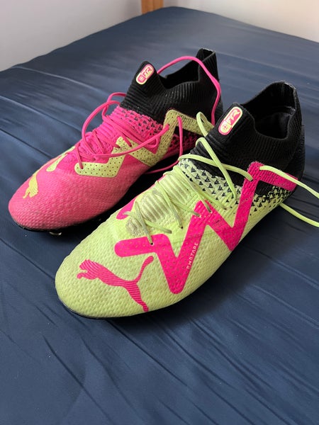 Green/Pink Used Puma Future Cleats