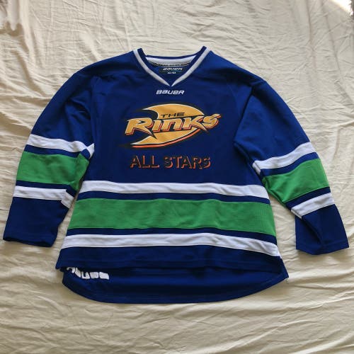 The Rinks All Stars Bauer Practice Jersey Taylor 12 Medium Blue Green