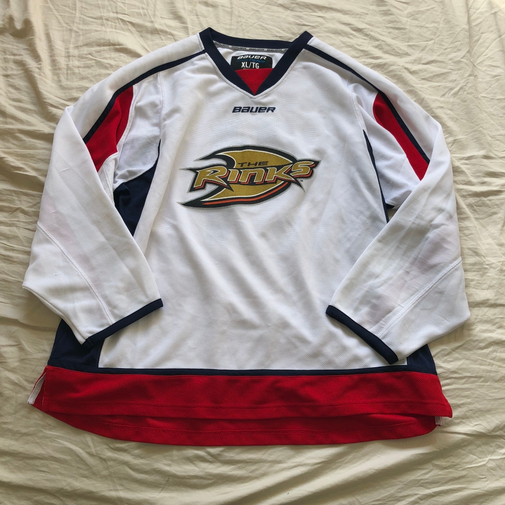 Anaheim Ducks The Rinks Bauer Capitals Colors White Practice Jersey XL