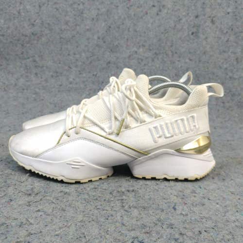 Puma Muse Womens Shoes Size 10 Running Sneakers White Gold Low Top 367739 01