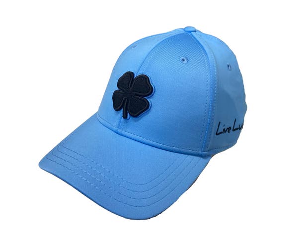 NEW Black Clover Live Lucky Premium Clover #110 Black/Azure Fitted S/M Golf Hat