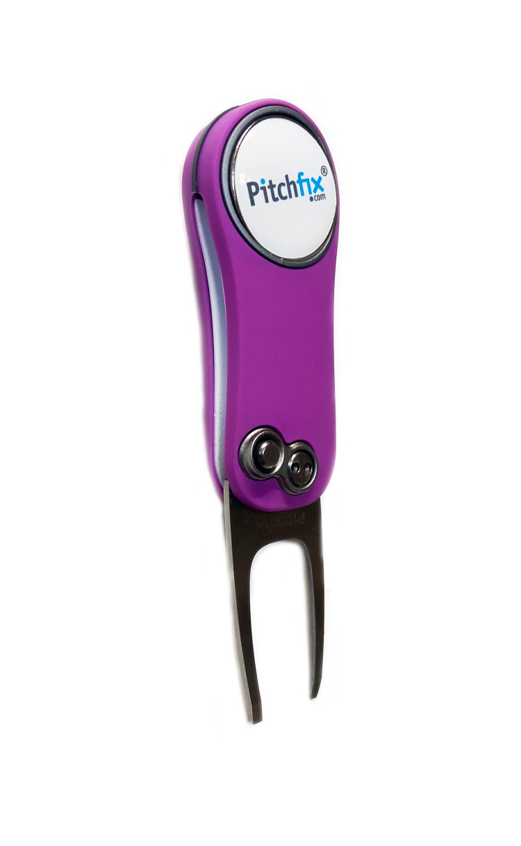 NEW Pitchfix Hybrid 2.0 Neon Purple/White Divot Tool/Ballmarker/Pencil Sharpener
