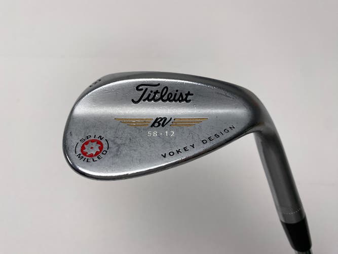Titleist 2009 Vokey Spin Milled Chrome 58* 12 Bounce Wedge Steel Mens RH