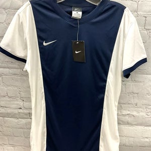 Nike Womens DriFIT Park Derby Size Medium Navy Blue Short Sleeve Jersey NWT $30