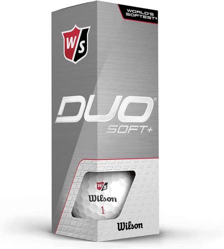 Wilson Staff Duo Soft Plus Golf Balls (White, 3pk) 1 Sleeve 2022 NEW