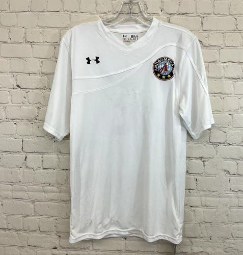Under Armour Mens Chaos 1227680 Andromeda FC Size S White SS Soccer Jersey NWT