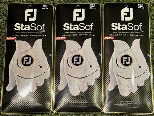 FootJoy 2023 StaSof Golf Glove 3-Pack For Lefty Bundle Medium Large ML #99999