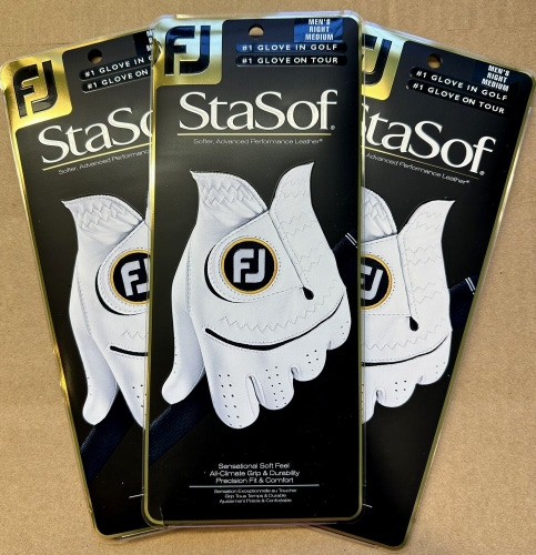 FootJoy StaSof Golf Glove Pack Lot For Left Handed Golfer Medium M New #84200