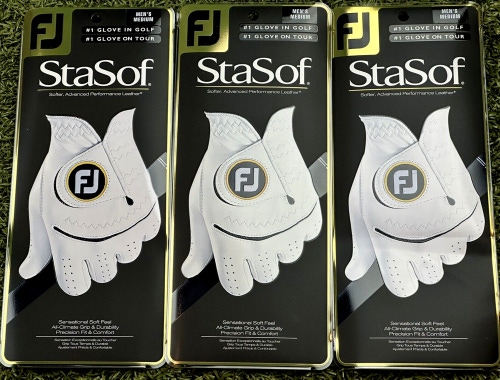 FootJoy StaSof Mens Golf Glove 3-Pack Lot Bundle Medium M New #84195