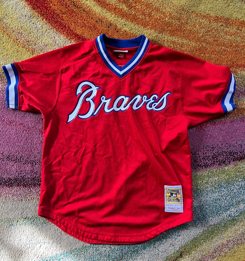 Mitchell & Ness Atlanta Braves Dale Murphy throwback batting practice jersey in size L