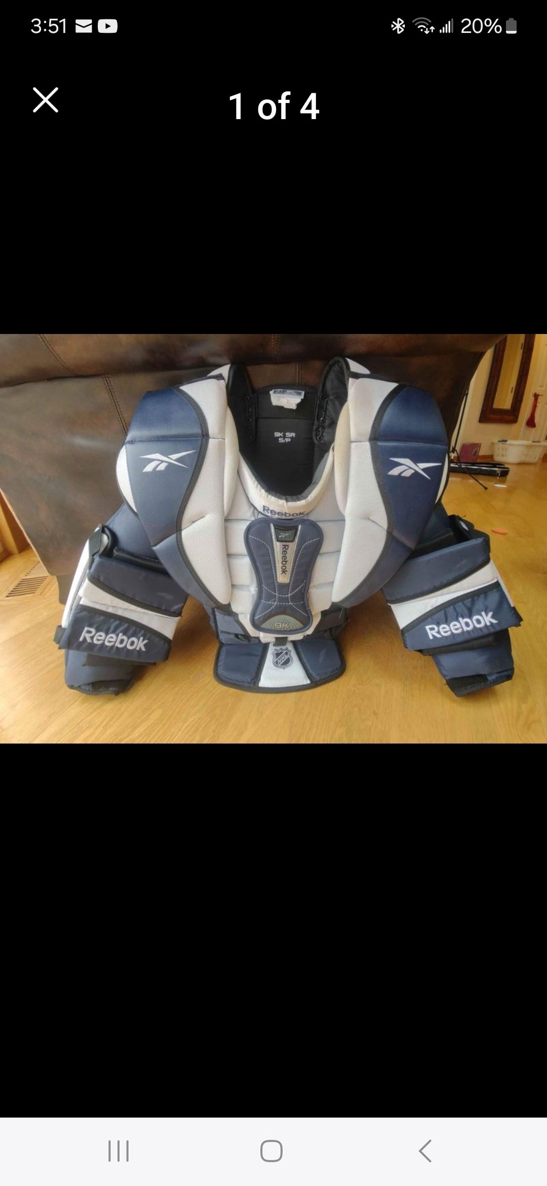 Reebok Hockey Goalie Chest & Arm Protectors