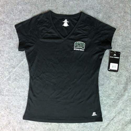 Ohio Bobcats Womens Shirt Small Black Tee Short Sleeve Basketball NCAA Top NWT