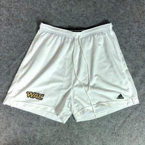 WAC Western Athletic Conference Adidas Womens Shorts Large White Gold NCAA A7