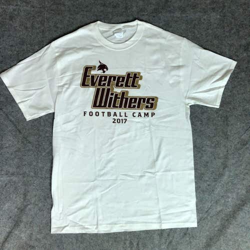Texas State Bobcats Mens Shirt Medium White Tee Short Sleeve Football NCAA Top