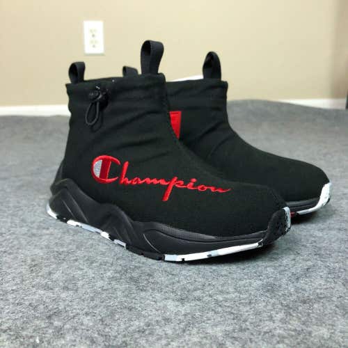 Champion Rally Drizzle Youth 5Y Sneakerboots Black White Rain Waterproof Slip On