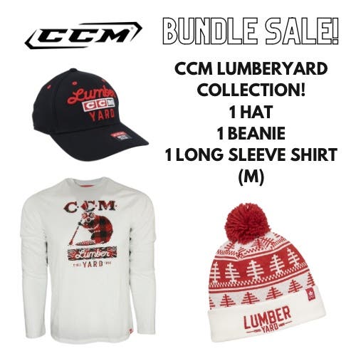 Brand New CCM Apparel Bundle!! Lumberyard Hat, Beanie And Long sleeve Shirt (Medium)