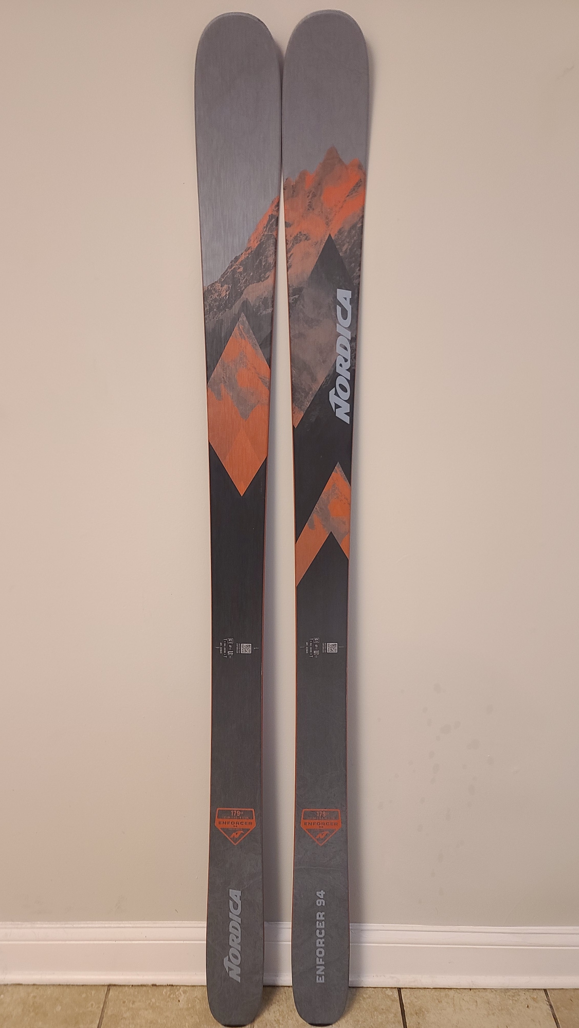 New 179 cm Nordica Enforcer 94  All Mountain Skis With Marker Griffon 13 Bindings