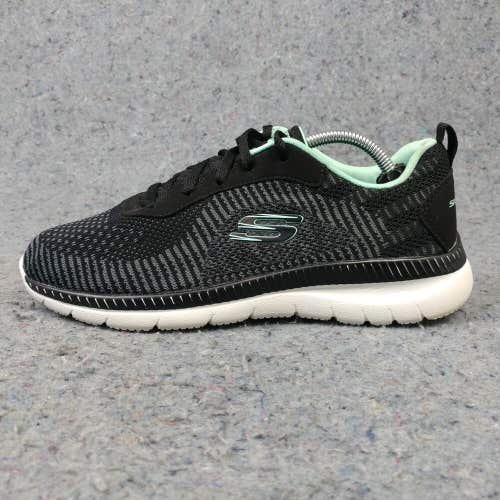 Skechers Bountiful Womens Shoes Size 8.5 Skech Knit Black Turquoise Trainers