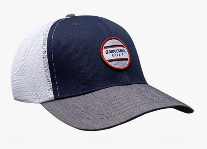 Bridgestone Polymesh Trucker Hat (Navy, Adjustable) Golf Cap NEW
