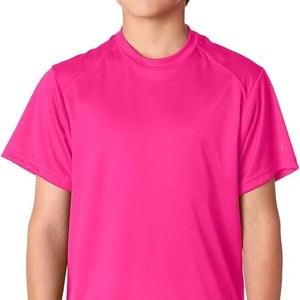 Badger Sport Youth Unisex BCore 2120 Size Large Hot Pink Athletic Tee Jersey New