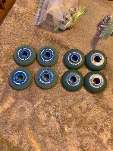 Used Set Of Konixx Pure X +0 Inline Roller Wheels