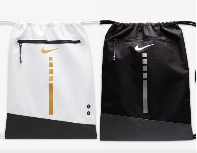 Nike Hoops Elite Drawstring Bag 17L Black White Gold DX9790 Backpack Gym Sack