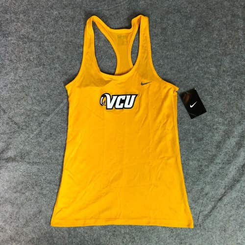 VCU Rams Womens Shirt Extra Small Nike Gold Tank Top Sleeveless NCAA Tennis NWT