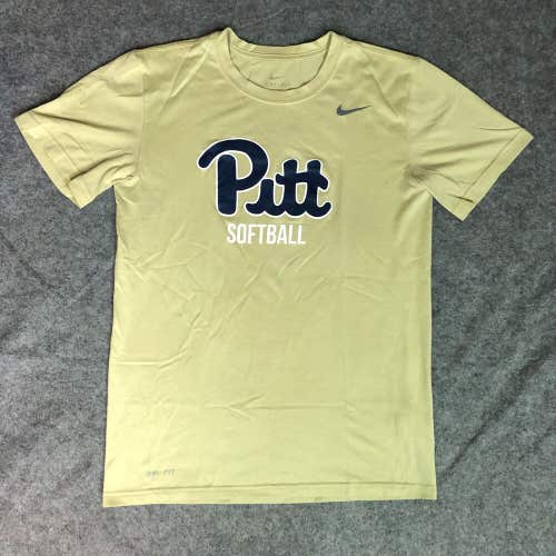 Pittsburgh Panthers Mens Shirt Small Nike Gold Tee Short Sleeve Softball NCAA