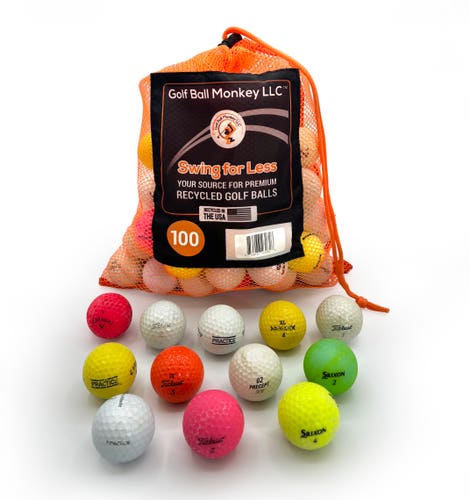 100 Golf Balls-  Hit Away / Shag Golf Balls w/ Mesh Bag