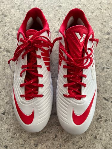 Nike Vapor Speed Lacrosse cleats red/white size 13