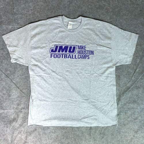 James Madison Dukes Mens Shirt 2XL XXL Gray Tee Short Sleeve Top NCAA Football