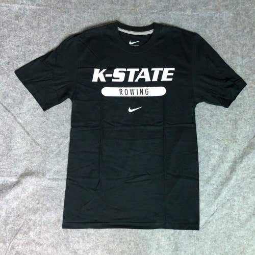 Kansas State Wildcats Mens Shirt Small Nike Black White Tee Short Sleeve Rowing