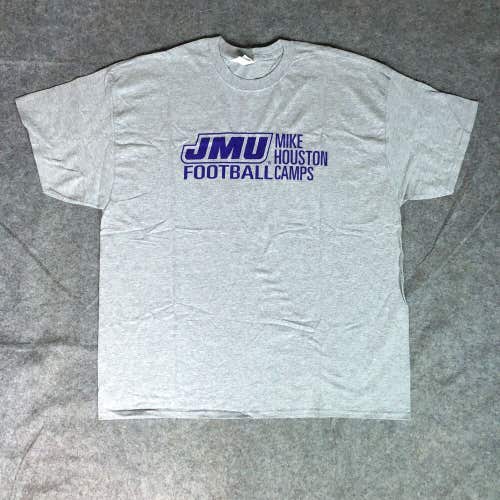 James Madison Dukes Mens Shirt 2XL XXL Gray Tee Short Sleeve Top NCAA Football A