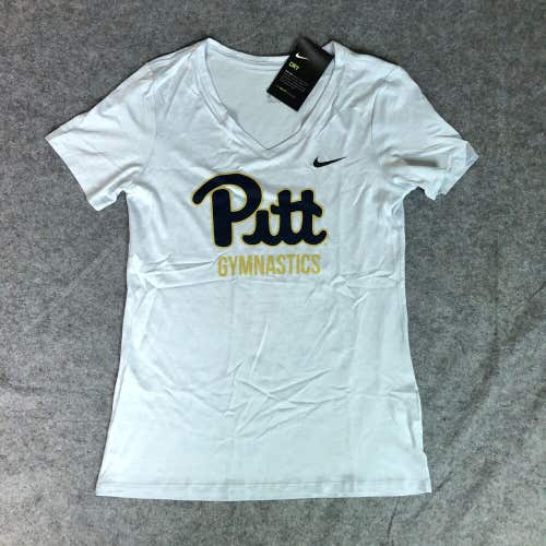 Pittsburgh Panthers Womens Shirt Small Nike Gray Navy Short Sleeve Gymnastic NWT