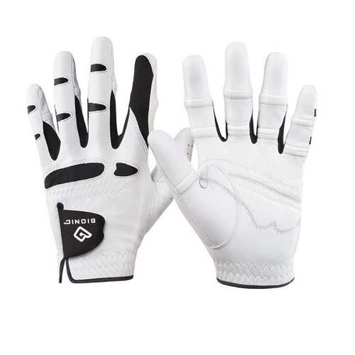 Bionic Men's StableGrip White Golf Glove - Right Hand Golfer (LH Glove) - MEDIUM