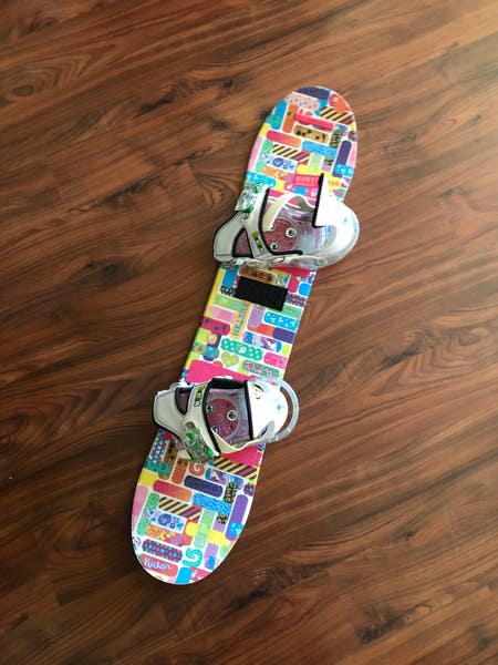 Used 100cm Kid's Burton Chicklet Snowboard With Bindings