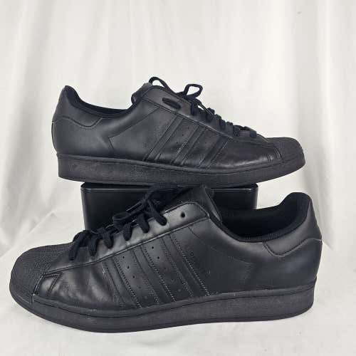 Size 17 - Adidas Mens Superstar EG4957 Triple Black Casual Shoes Sneakers