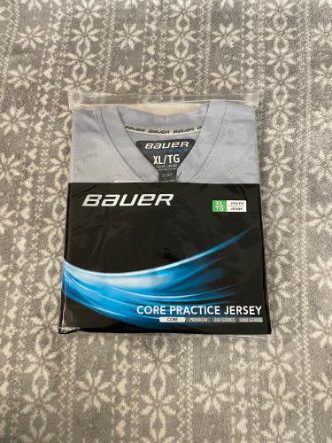 Brand New Grey Youth XL Bauer Core Practice Jersey