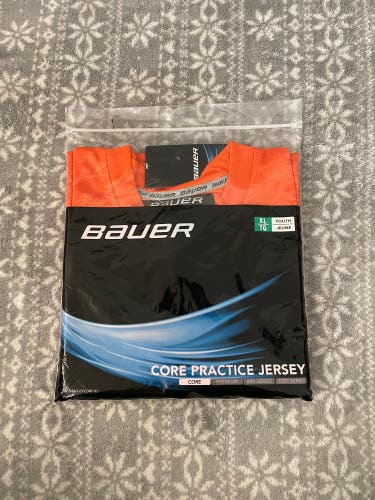 Brand New Orange Youth XL Bauer Core Practice Jersey