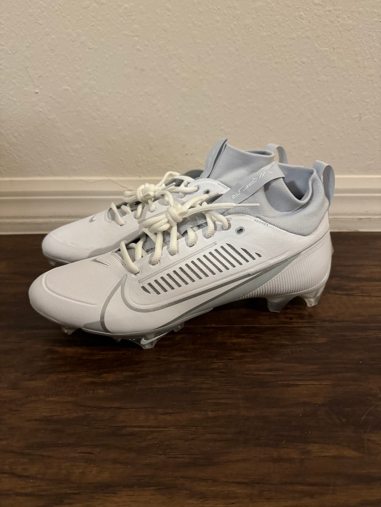 Nike Vapor Edge Pro 360 2 White/Silver Football Cleats Size 10 DA5456-100