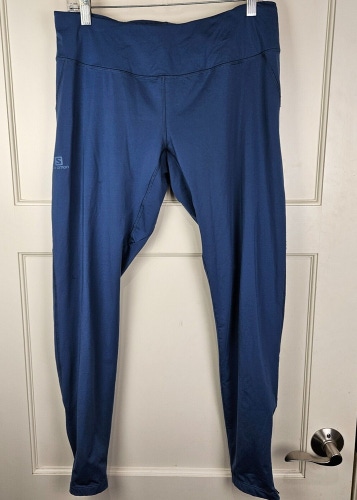 Salomon Women's Blue Active Leggings Reflective Cyclign Pants Size XL