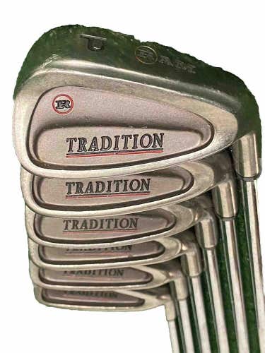 RAM Golf Tradition Iron Set 5-PW Regular Flex Steel Nice Grips Men RH 5i 38 In.