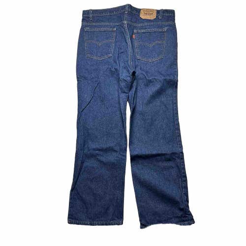 Vintage Levi's 505 Regular Fit Denim Blue Jeans Dark Wash Orange Tab 38x28