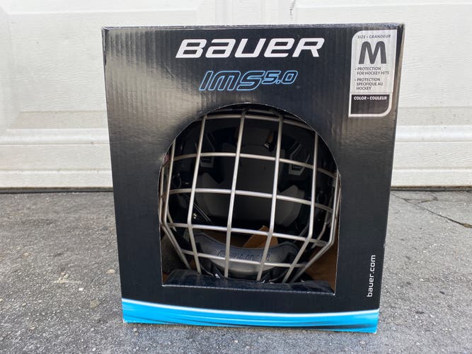 New Bauer IMS 5.0 Medium Helmet Combo II Black