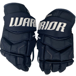 WARRIOR COVERT QRE PRO STOCK CUSTOM HOCKEY GLOVES 14" NAVY BLUE NHL CHI(11759)