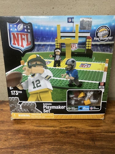 NFL Buildable Game Day Field Set Figures New In Box 173 Pieces Rodgers Packers